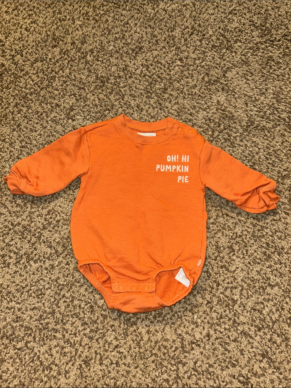 Oh! Hi Pumpkin Pie Orange Baby One-Piece Bodysuit